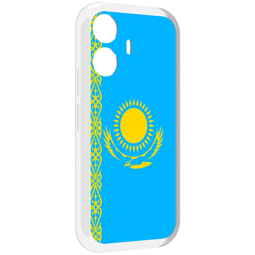 Чехол MyPads флаг Казахстана-1 для Vivo Y77E / Vivo iQOO Z6 Lite задняя-панель-накладка-бампер чехол mypads lada лада ваз 1 для vivo y77e vivo iqoo z6 lite задняя панель накладка бампер