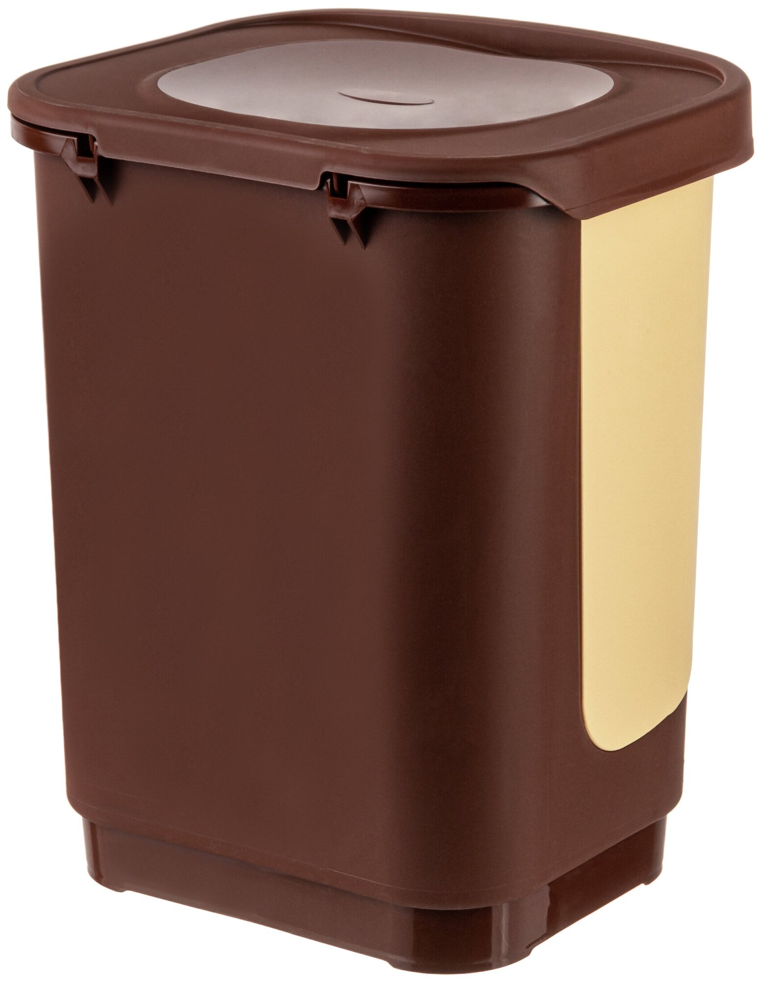 Контейнер для мусора 18 л 32х28х40 см El Casa Бинго, бежево-коричневый, с педалью