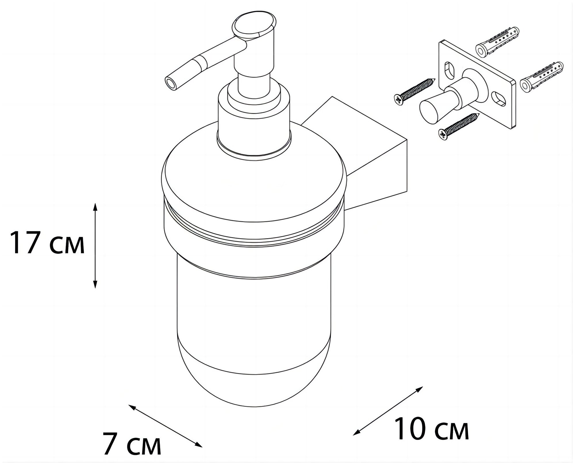 Дозатор для жидкого мыла (стеклянный), черный матовый D-Lin D295111 - фотография № 3