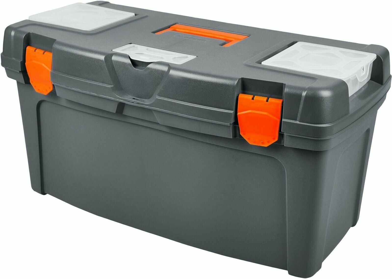Ящик для инструментов BLOCKER Master 24 серо-свинцовый/оранжевый со съёмными органайзерами 610х315х310 - фотография № 2
