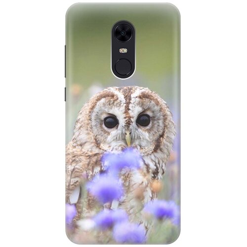 фото Cиликоновый чехол на xiaomi redmi 5 plus / сяоми редми 5 плюс с принтом "сова и васильки" gosso