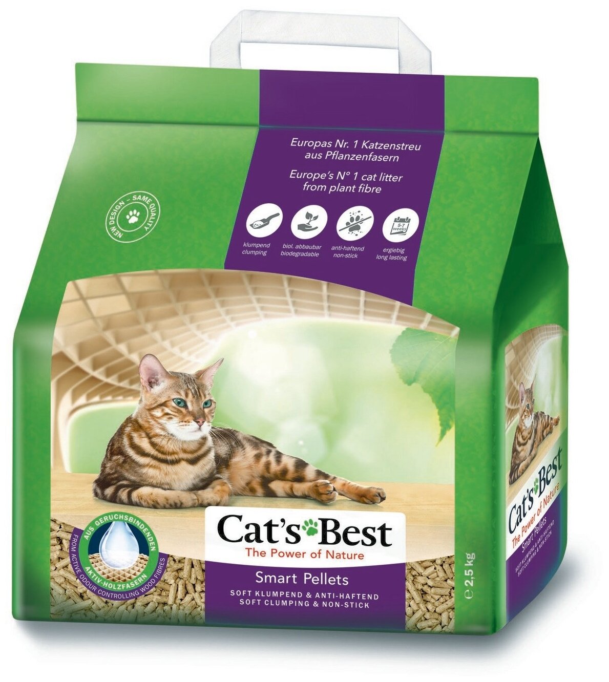 Наполнитель Cat's Best Smart Pellets 5л 2,5кг Древесный комкующийся