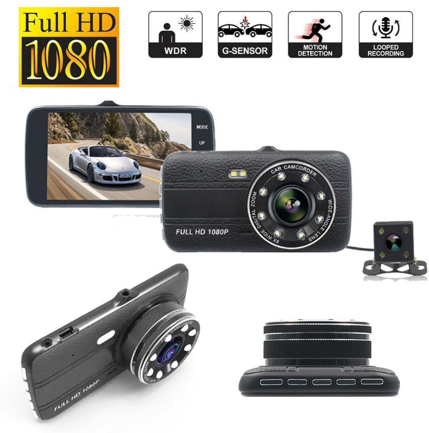 Автомобильный видеорегистратор Full HD 1080P с основным 8-линзовым объективом и камерой заднего вида для парковки / Датчик удара G-Sensor / WDR
