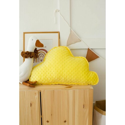 COROCOCO Подушка декоративная Облако Жёлтое в точку 60х37