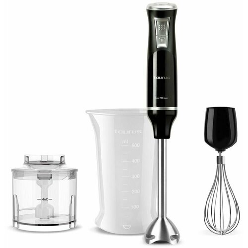 Блендер погружной Taurus Bapi 750 Plus Inox эргономичный дизайн ручки турбо функция 20 скоростей чёрно-стальной 384900₽