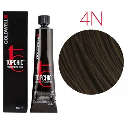 Goldwell Topchic стойкая крем-краска для волос, 4N средне-коричневый