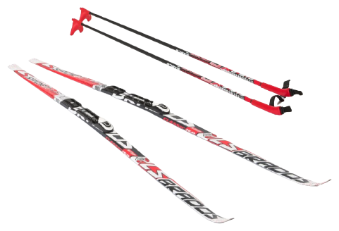 Лыжный комплект с креплением NNN (Rottefella) с палками 150 STEP Brados LS Red