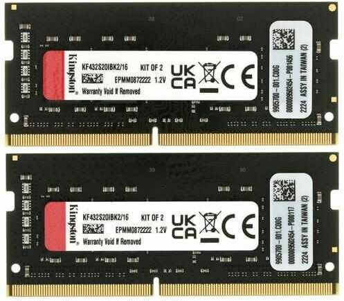 Оперативная память SODIMM Kingston FURY Impact [KF432S20IBK2/16] 16 ГБ