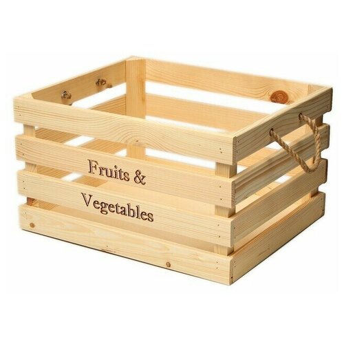 Ящики/корзины/коробки для хранения/садовые ящики для хранения/Ящик для овощей и фруктов, 40 х 33 х 23 см, деревянный