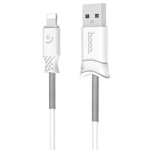 Кабель Hoco X24 Pisces USB - Lightning, 1 м, 1 шт., белый кабель hoco x24 pisces usb lightning 1 м 1 шт черный