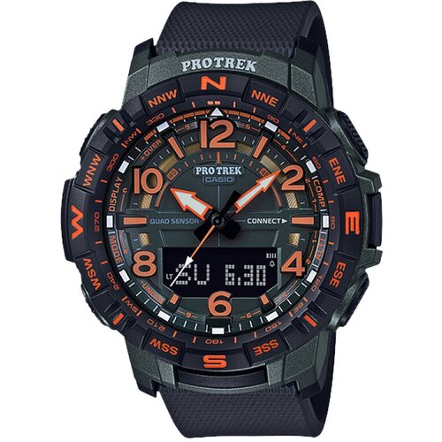 наручные часы casio pro trek зеленый Наручные часы CASIO Pro Trek 47137, черный, оранжевый