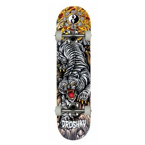 фото Скейтборд в сборе droshky legendary animal series - white tiger 8x31.75 трюковый для детей / подростков