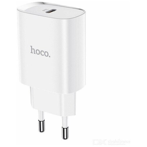 фото Сетевое зарядное устройство hoco n14 smart charging single port pd20w charger, белый