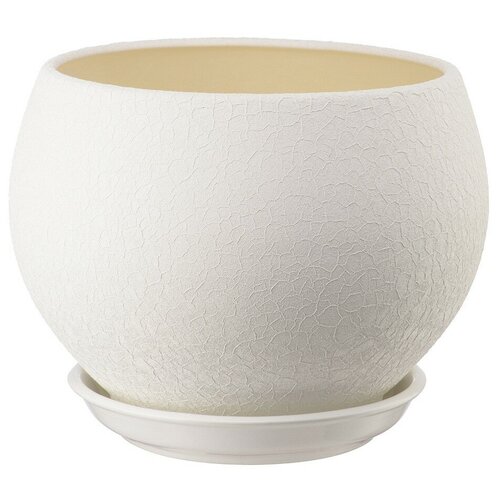Керамический горшок Вуаль с подставкой, 4,1л., белый