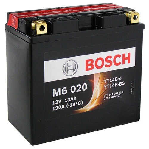 фото Мото аккумулятор bosch m6 020 agm (0 092 m60 200)