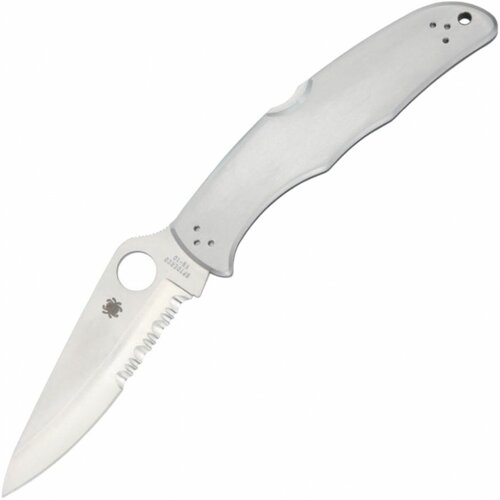 нож складной spyderco sc122cfps tenacious part serrated blade carbon handle Нож складной Spyderco Endura, Part Serrated Blade, Stainless Steel Handle