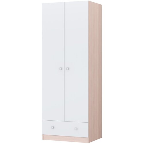 Шкаф двухсекционный POLINI kids Simple 70х190х516 цвет белый дуб пастельный 12599₽