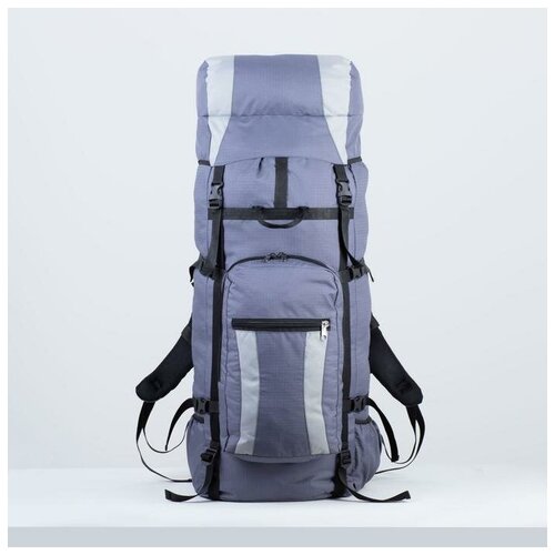 Рюкзак туристический, 100 л, отдел на шнурке, наружный карман, 2 боковые сетки, цвет серый