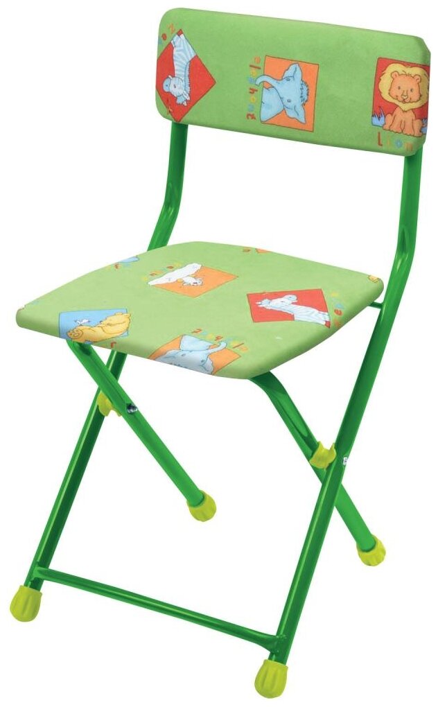 Детский стул Nika, мягкий СТУ1 зверята на зеленом