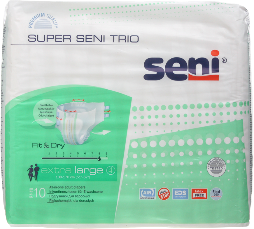 Seni Super Trio Extra Large подгузники для взрослых 10 шт