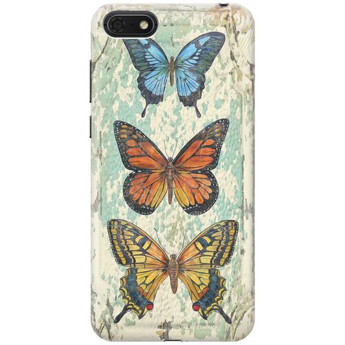 фото Re:paчехол - накладка artcolor для huawei y5 (2018) / y5 prime (2018) / honor 7s / honor 7a с принтом "три бабочки"