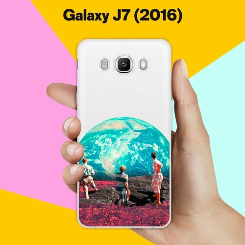 Силиконовый чехол на Samsung Galaxy J7 (2016) Вид на Землю / для Самсунг Галакси Джей 7 (2016) силиконовый чехол на samsung galaxy j7 2016 бабочки 13 для самсунг галакси джей 7 2016