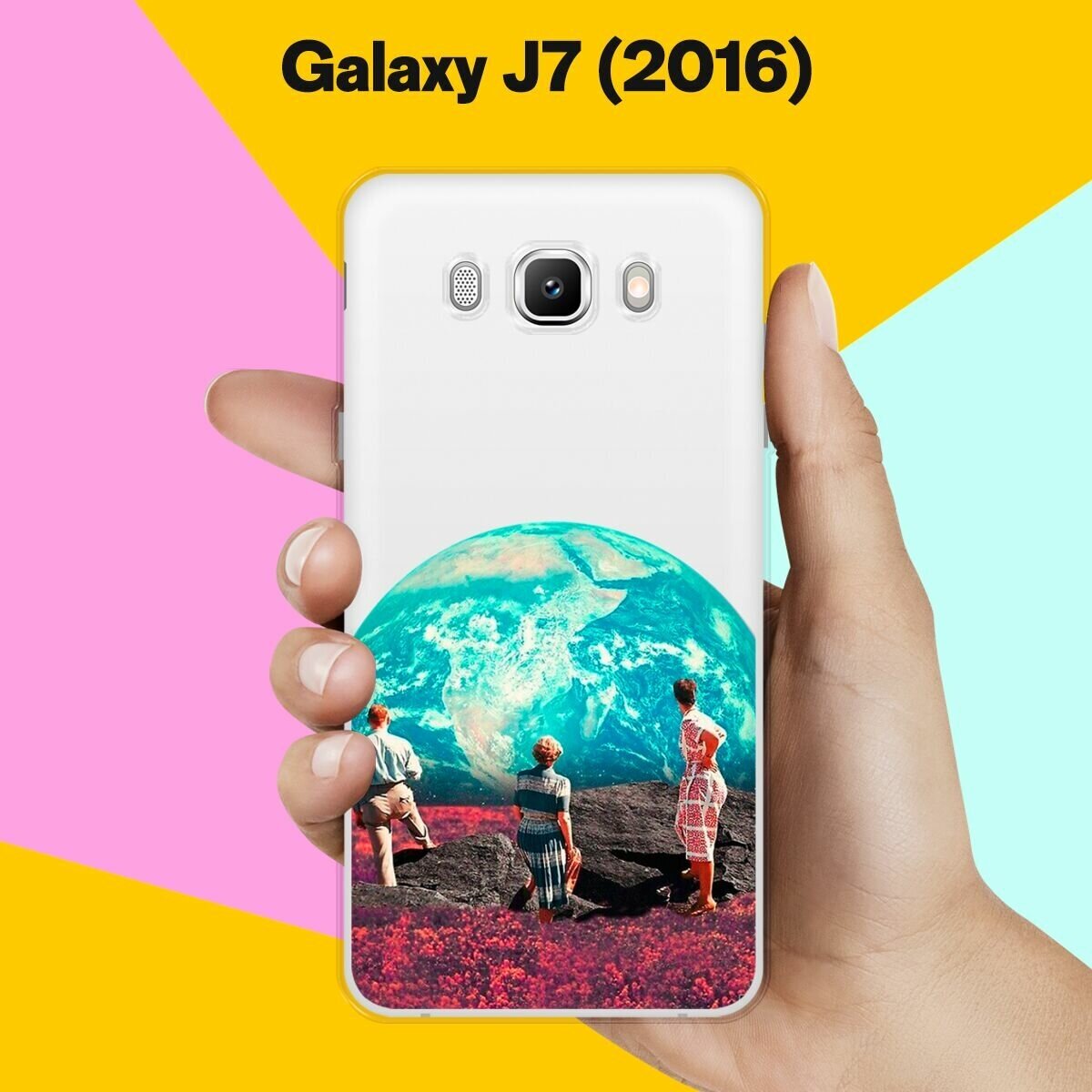 Силиконовый чехол на Samsung Galaxy J7 (2016) Вид на Землю / для Самсунг Галакси Джей 7 (2016)