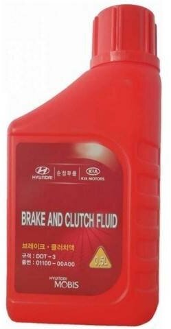 Тормозная жидкость HYUNDAI DOT-3 Brake Fluid (0,5л) 0110000A00