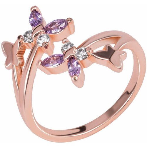 фото Кольцо otokodesign, безразмерное, бесцветный, фиолетовый