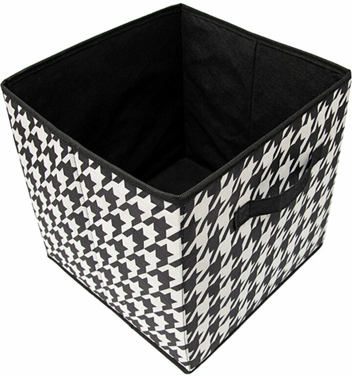 Короб-кубик для хранения "Пепита", Д300 Ш300 В300, черно-белый - фотография № 2