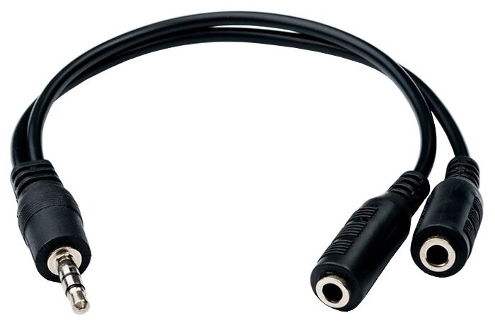 Аудио-кабель разветвитель 0.1 m (2 x Jack3.5(f) - Jack3.5(m)), AT6850