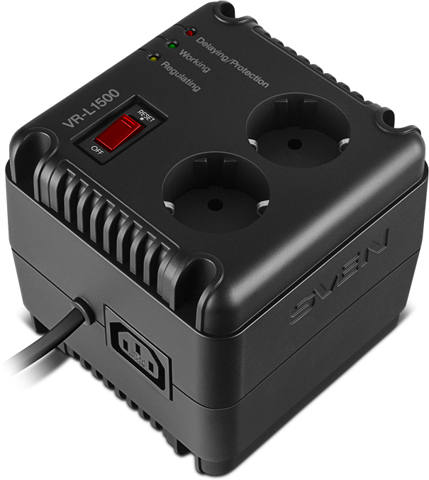Стабилизатор VR-L1500 (500Вт, Входное 184-285В, 2×CEE7/4+1×ІЕС320 розеток)