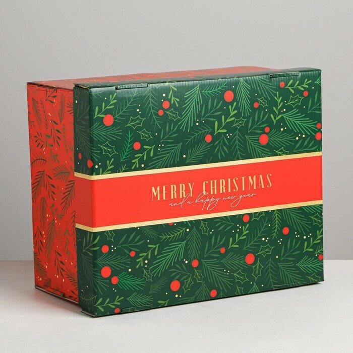 Дарите Счастье Складная коробка «С новым годом», 31,2 × 25,6 × 16,1 см