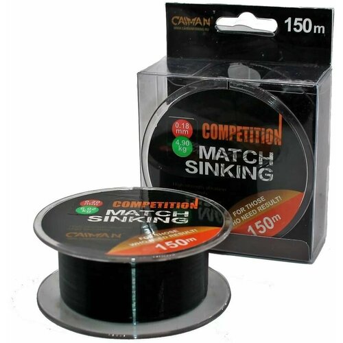 Леска Caiman Competition match sinking 150м 0.30мм черная леска caiman competition feeder sinking 150м 0 25мм коричневая