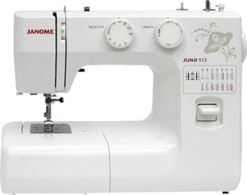 Швейная машина Janome Juno 513, 85 Вт, 15 операций, полуавтомат, белая JANOME 2543004 .