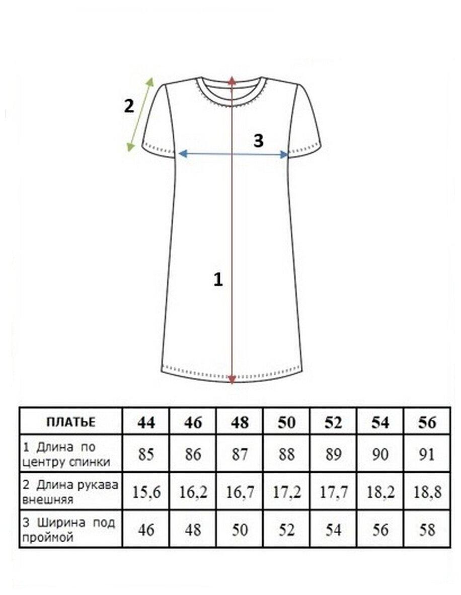 Платье женское/ElenaTex/П-132(кулирка);50 размер;Голубая - фотография № 2