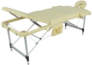Массажный стол складной Med-Mos JFAL01A 3-х секционный на алюминиевой раме, бежевый