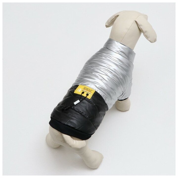 Куртка для собак КНР "Космонавт", размер 16, черно-серебряная, ДС 40, ОШ 34, ОГ 48 см (9078282) - фотография № 3