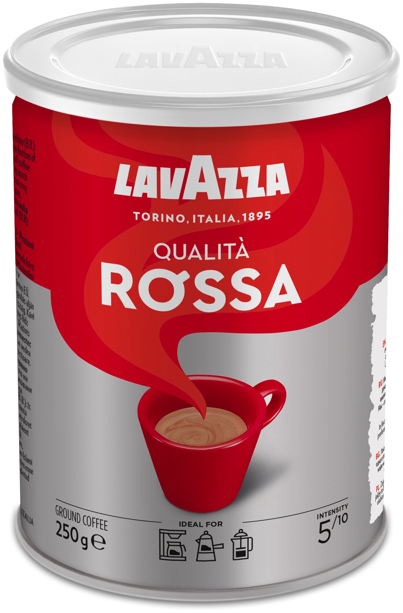 Кофе молотый Lavazza Qualità Rossa жестяная банка, 250 г, металлическая банка