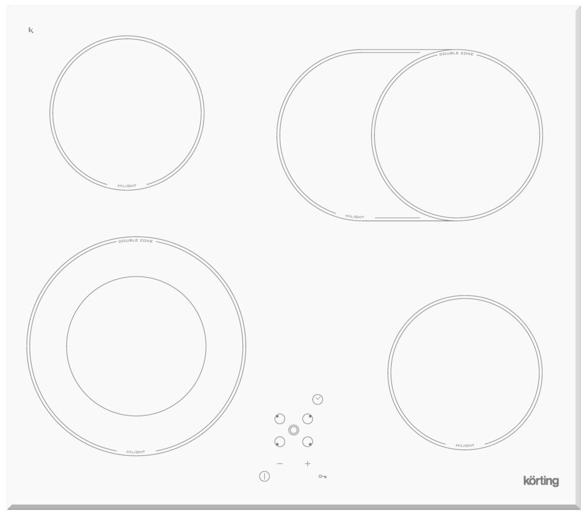Встраиваемая варочная панель Korting Электрическая варочная панель HK 62051 BW