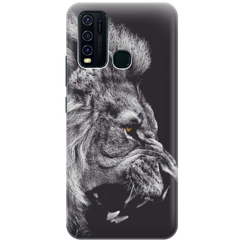 фото Cиликоновый чехол на vivo y30 / виво у30 с принтом "морда льва" gosso