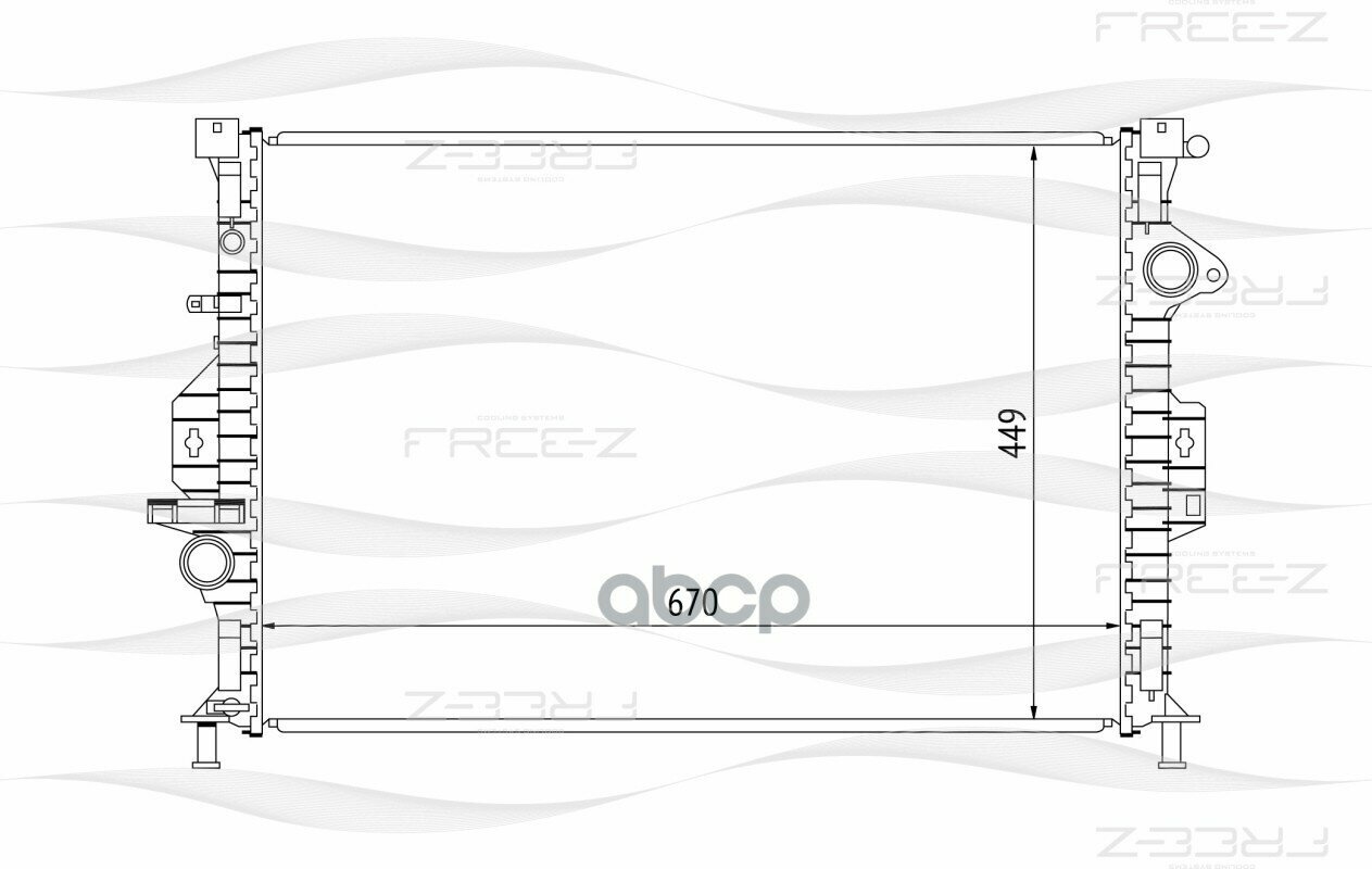 Радиатор Системы Охлаждения Ford Focus/C-Max/Mondeo/Galaxy/S-Max 06-/Land Rover Freelander 06-/Volvo S60/S80/Xc60/Xc70 FREE-Z.