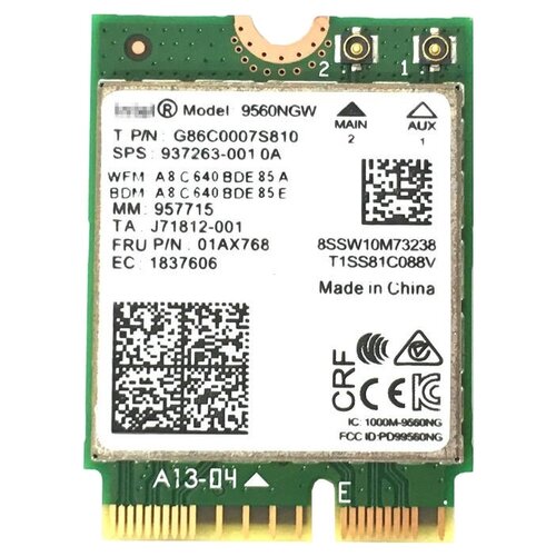 Bluetooth+Wi-Fi адаптер Intel 9560NGW.AC, зеленый