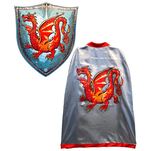 фото Накидка и щит рыцаря "янтарный дракон", 104-116 см. liontouch