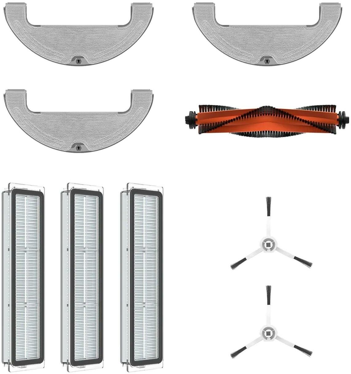 Комплект аксессуаров для D10 Plus (основная щетка, боковые щетки 2шт, фильтры для контенейнера 3шт, сменные салфетки 3шт.) (RAK7) Dreame - фото №10
