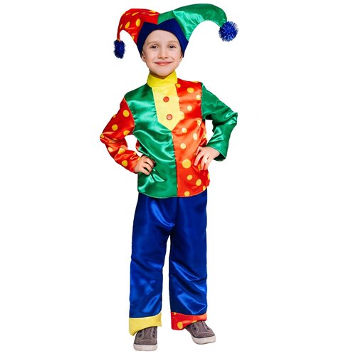 фото Детский костюм 'скоморох гороховый', размер 128 см. пуговка