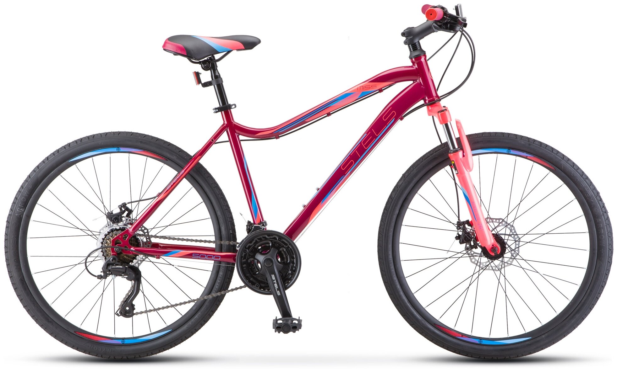 Горный (MTB) велосипед STELS Miss 5000 MD K010 (2021) вишнево-розовый 18" (требует финальной сборки)