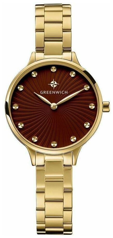 Наручные часы GREENWICH Greenwich, золотой, коричневый