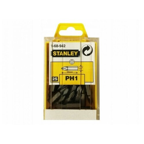 вставки биты шестигранные pz2 25мм 25 штук stanley 1 68 949 Вставки биты шестигранные Ph1 25мм 25 штук Stanley 1-68-942