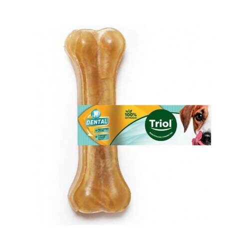 Triol 10шт х 30г Косточка жевательная DENTAL из сыромятной кожи, 10см